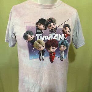 Tiny Tan 2021 Men's Tye Dye Pink White Shirt Small Big Hit Music HYBE